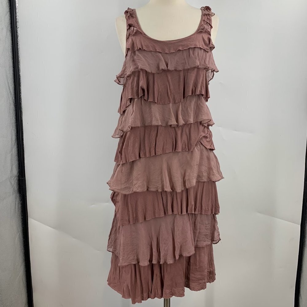 Garnett Hill Women's Sleeveless Ruffle Midi Tank Top Dress Sizeโ S